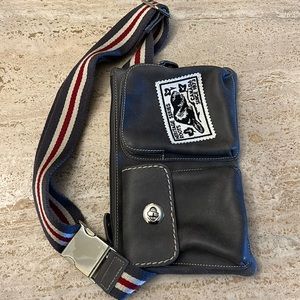 Roots genuine leather belt bag/crossbody bag , Grey leather O/S